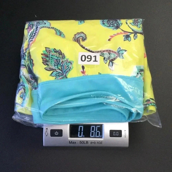 NWT Womens Yellow Tortoise Blue Paisley Mini A-Line Skort Skirt Size Plus 24W - Picture 7 of 8